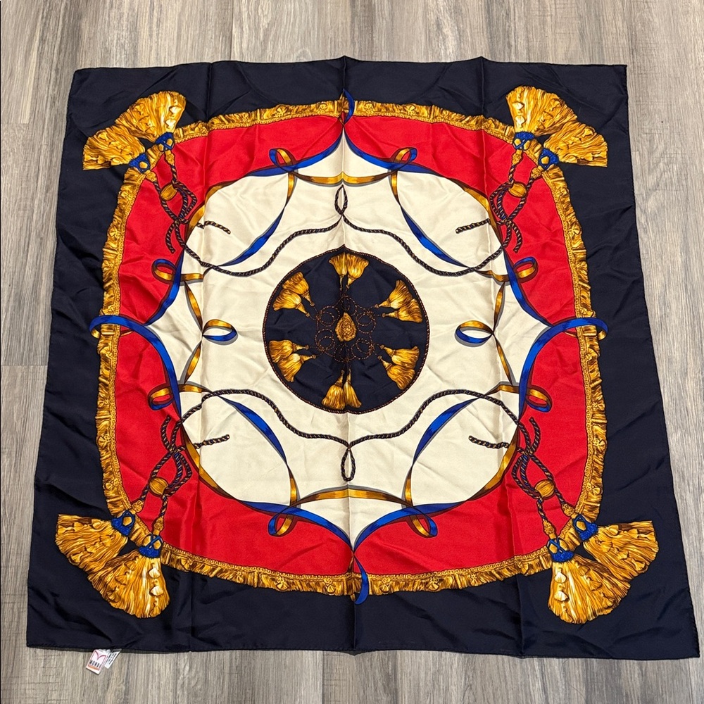 Mondi Red and Gold Silk Scarf